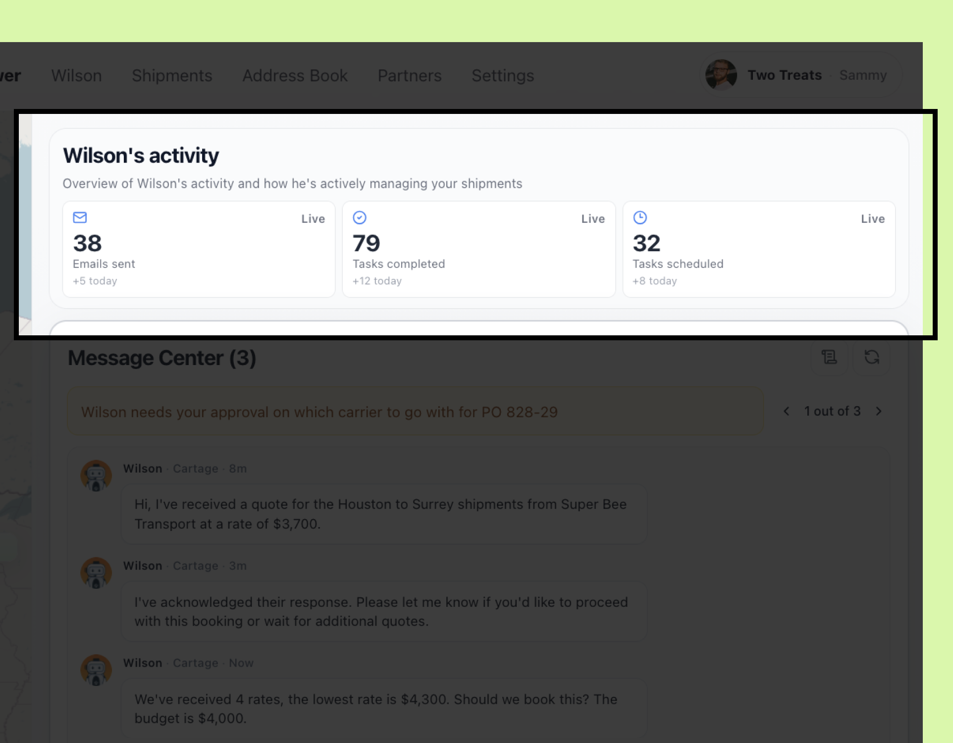 Concept testing for the control tower project