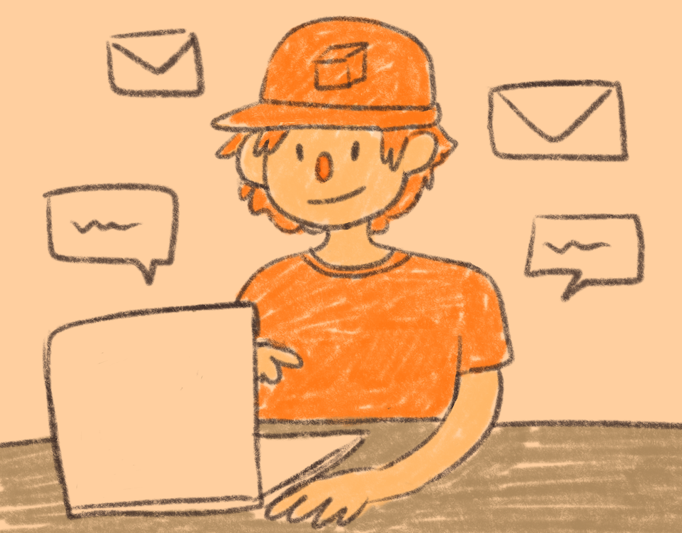 Illustration of Amy as a freight coordinator.