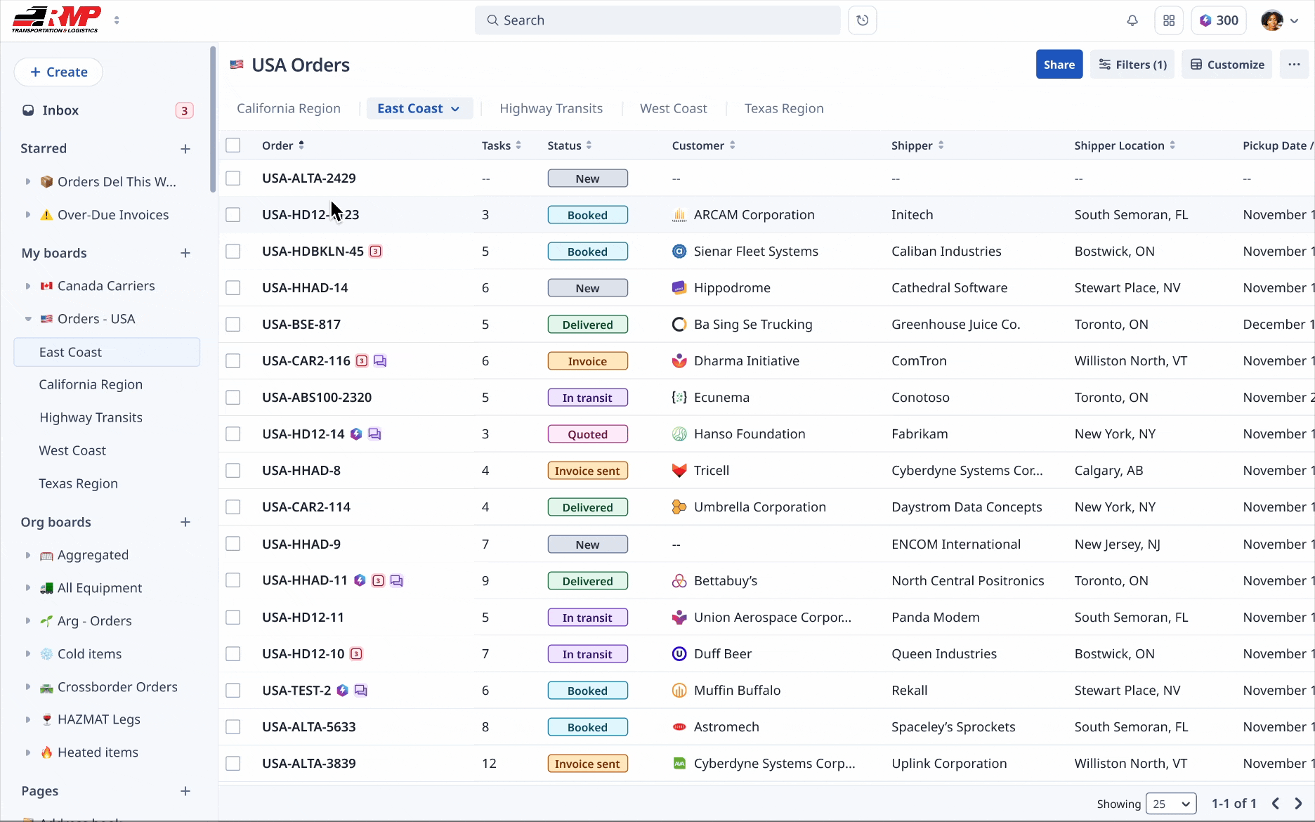 Animation showing tabbed detail pages.