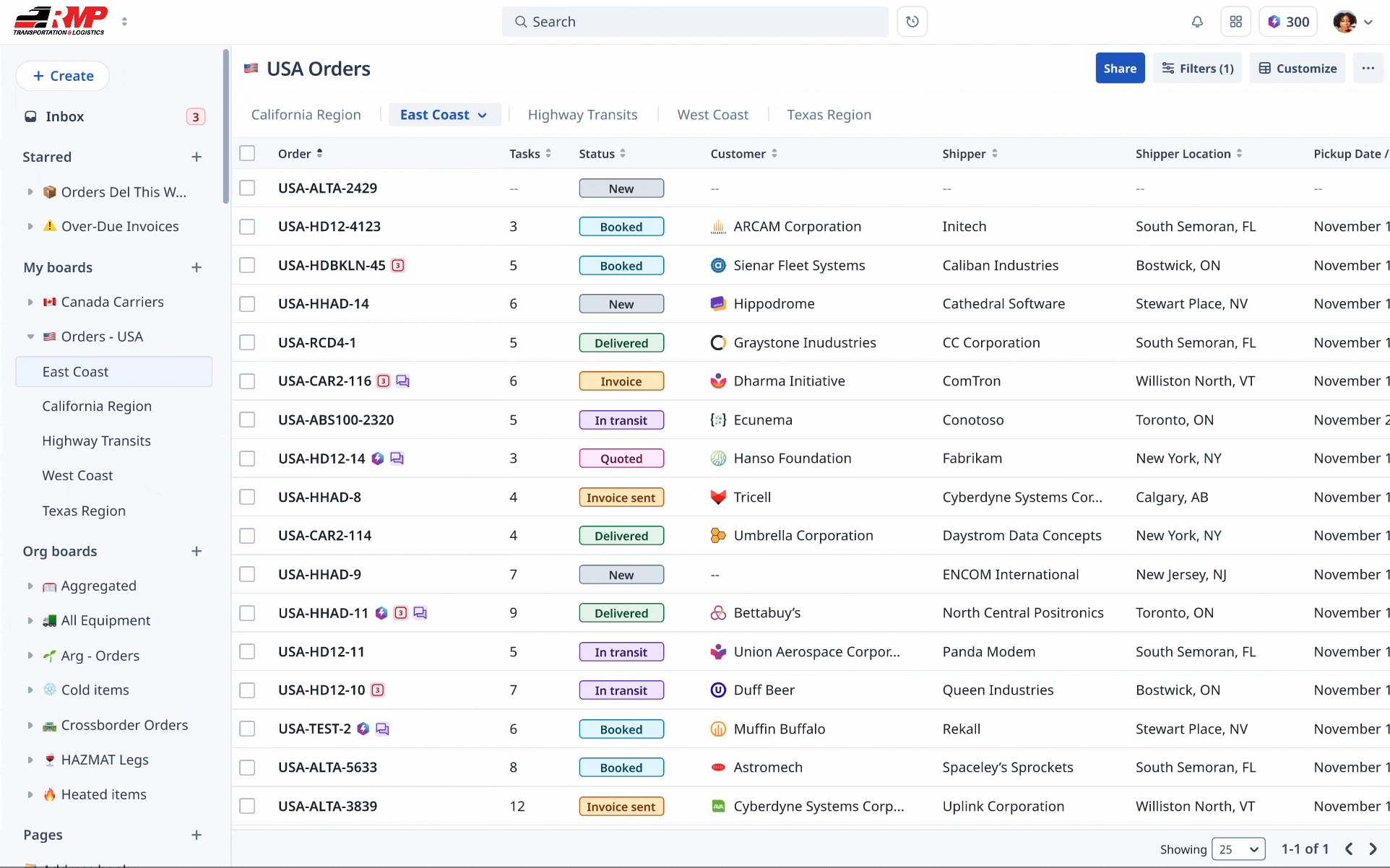 Animation showing configurable boards feature.